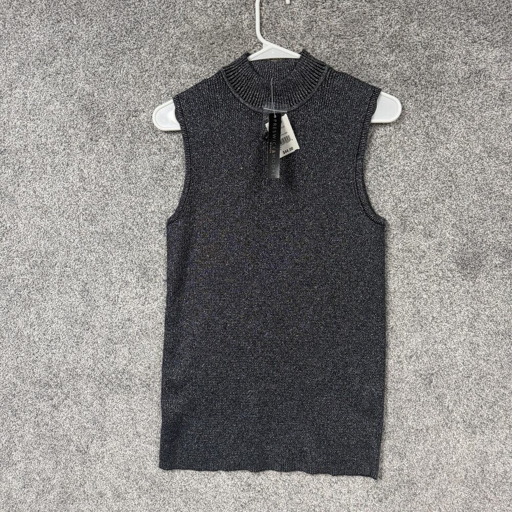 Preswick & Moore‎ Sweater Vest 1X Plus Shimmer Holiday Office Party Glam Festive